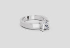 0.85 Ct Princess Cut Solitaire Ring  14K White Gold