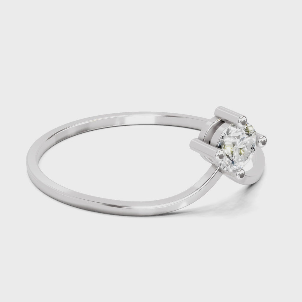 0.18 Carat Diamond Engagement Ring | 14K White Gold