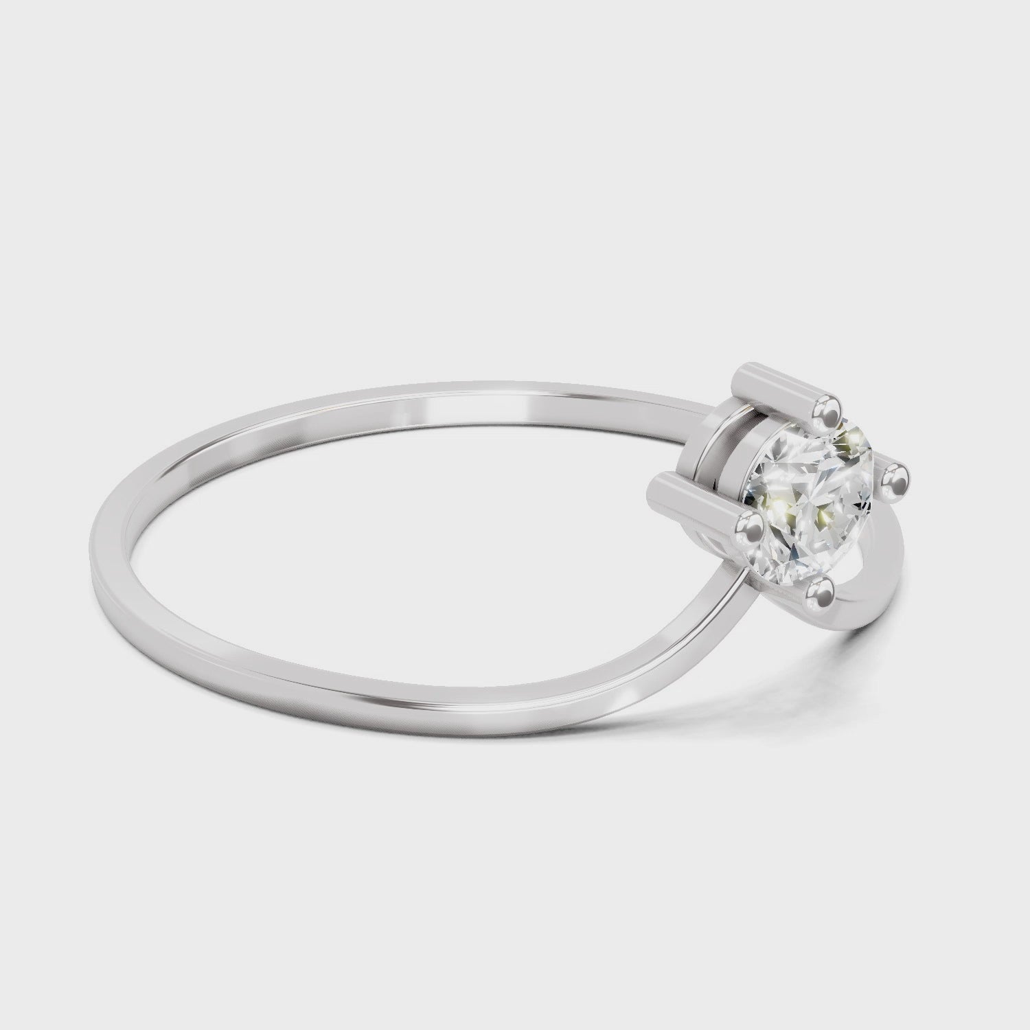 0.18 Carat Diamond Engagement Ring | 14K White Gold