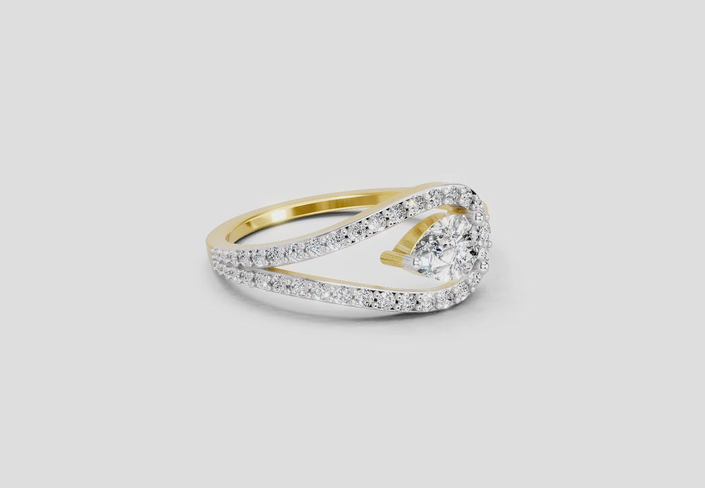 0.72 Carat Pearluxe Halo Promise Engagement Ring | 14K Yellow Gold