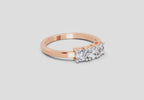 0.62 Ct Round Three Stone Ring | 14K Rose Gold