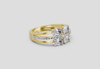 1.36 Carat Quadra Oval Engagement Ring | 14K Yellow Gold