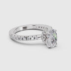 1.41 Ct Oval Shape Solitaire Diamond Ring| 14K White Gold