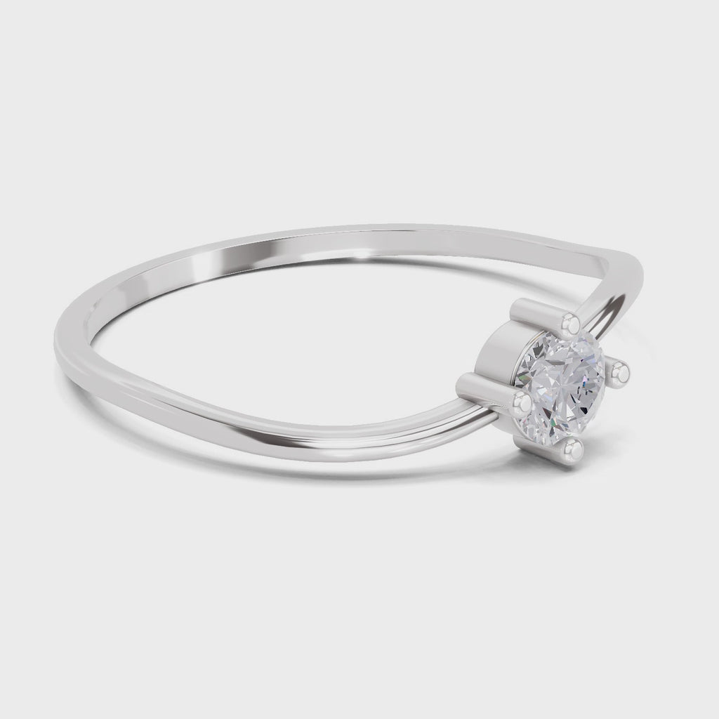 0.18 Carat Celestial Twist Diamond Engagement Ring | 14K White Gold