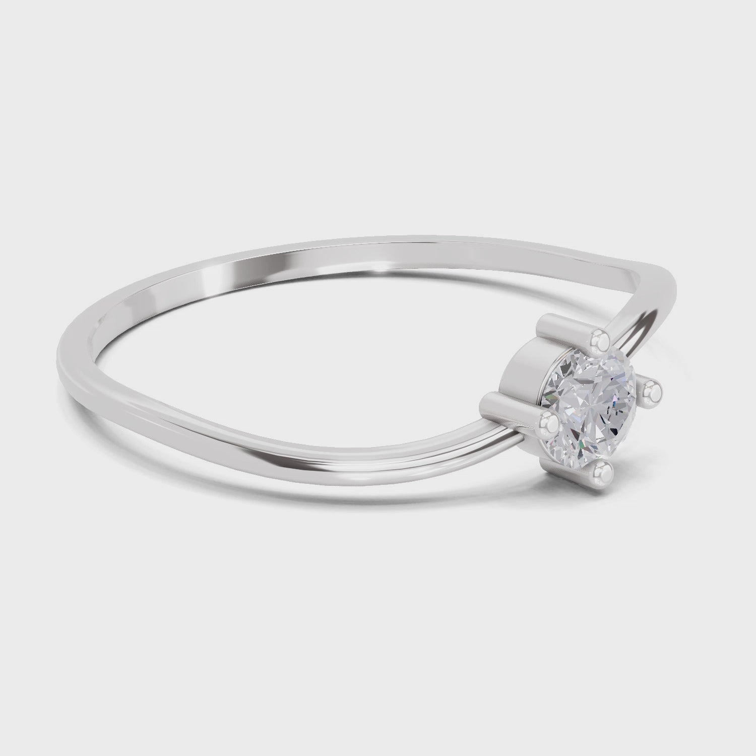 0.18 Carat Celestial Twist Diamond Engagement Ring | 14K White Gold