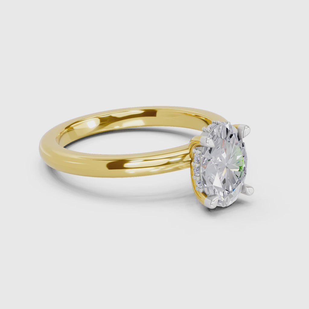 1.05 Ct Oval Shape Solitaire Diamond Ring| 14K Yellow Gold