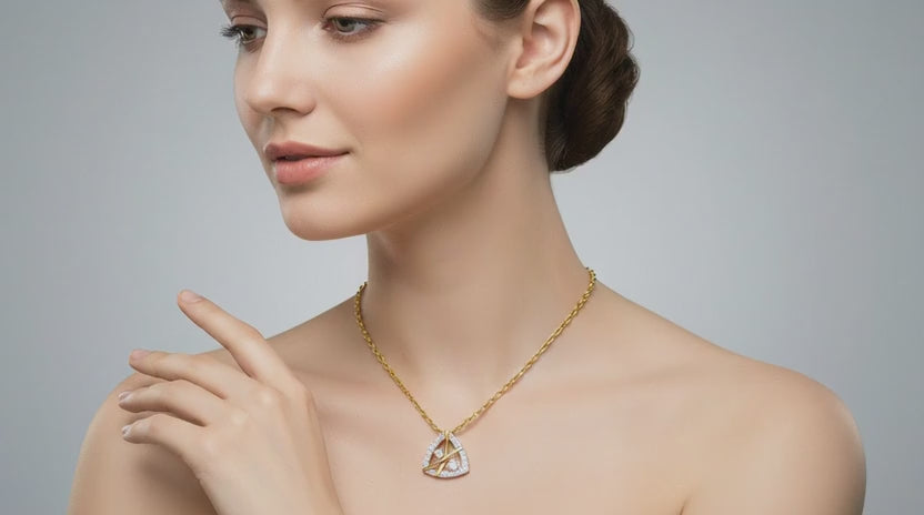 0.29 Carat Round Shape Trinity Spark Pendant | 14K Yellow Gold