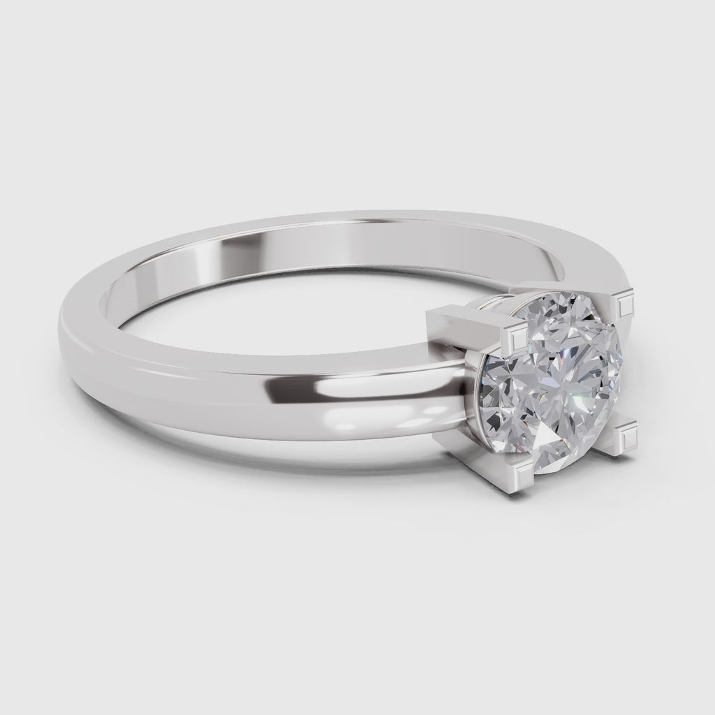 0.75 Carat Solitaire Diamond Engagement Ring | 14K White Gold
