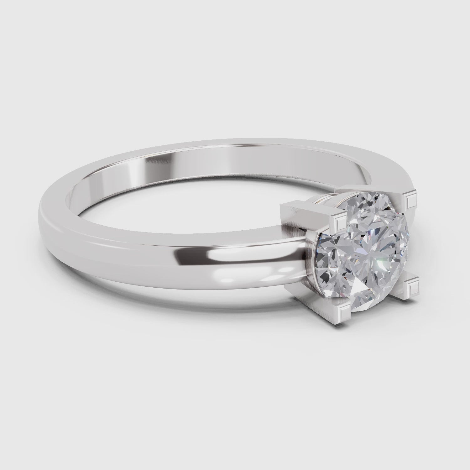 0.75 Carat Solitaire Diamond Engagement Ring | 14K White Gold