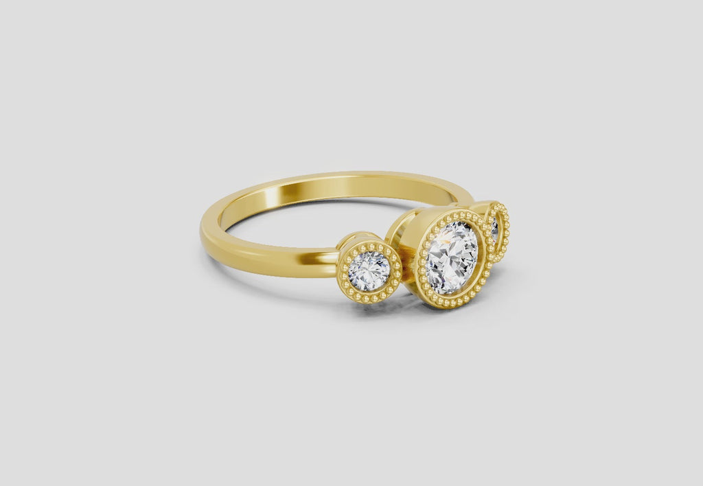 0.71 Carat Sovereign Petal Promise Engagement Ring | 14K Yellow Gold