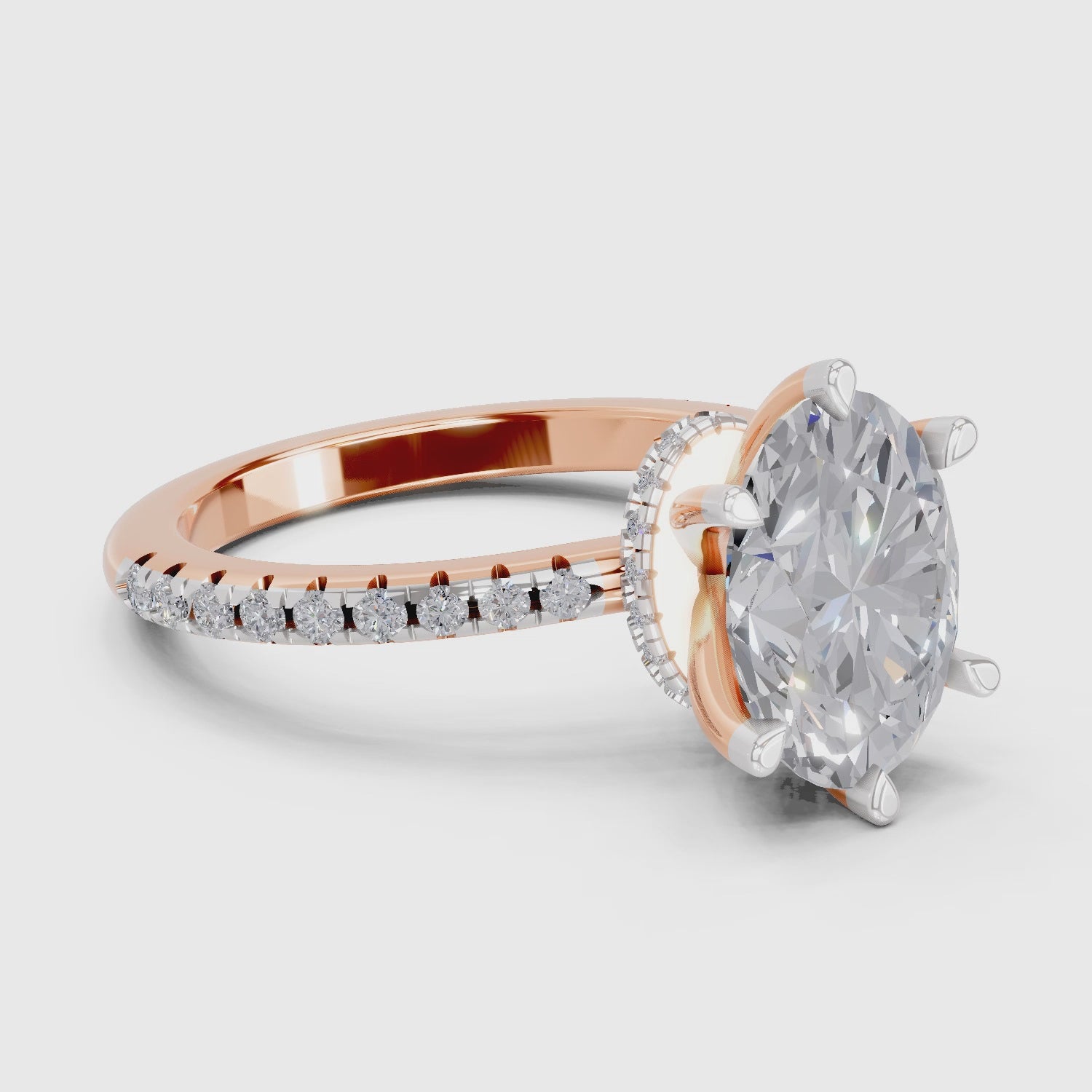 2.29 Ct Oval Shape Solitaire Diamond Ring| 14K Rose Gold