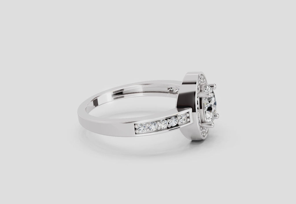 1.1 Ct Oval Ring |  14K White Gold