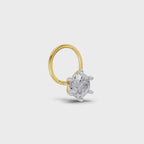 0.15 Ct Round Shape 6 Prong Solitaire Diamond Nose Pin | 14K Yellow Gold