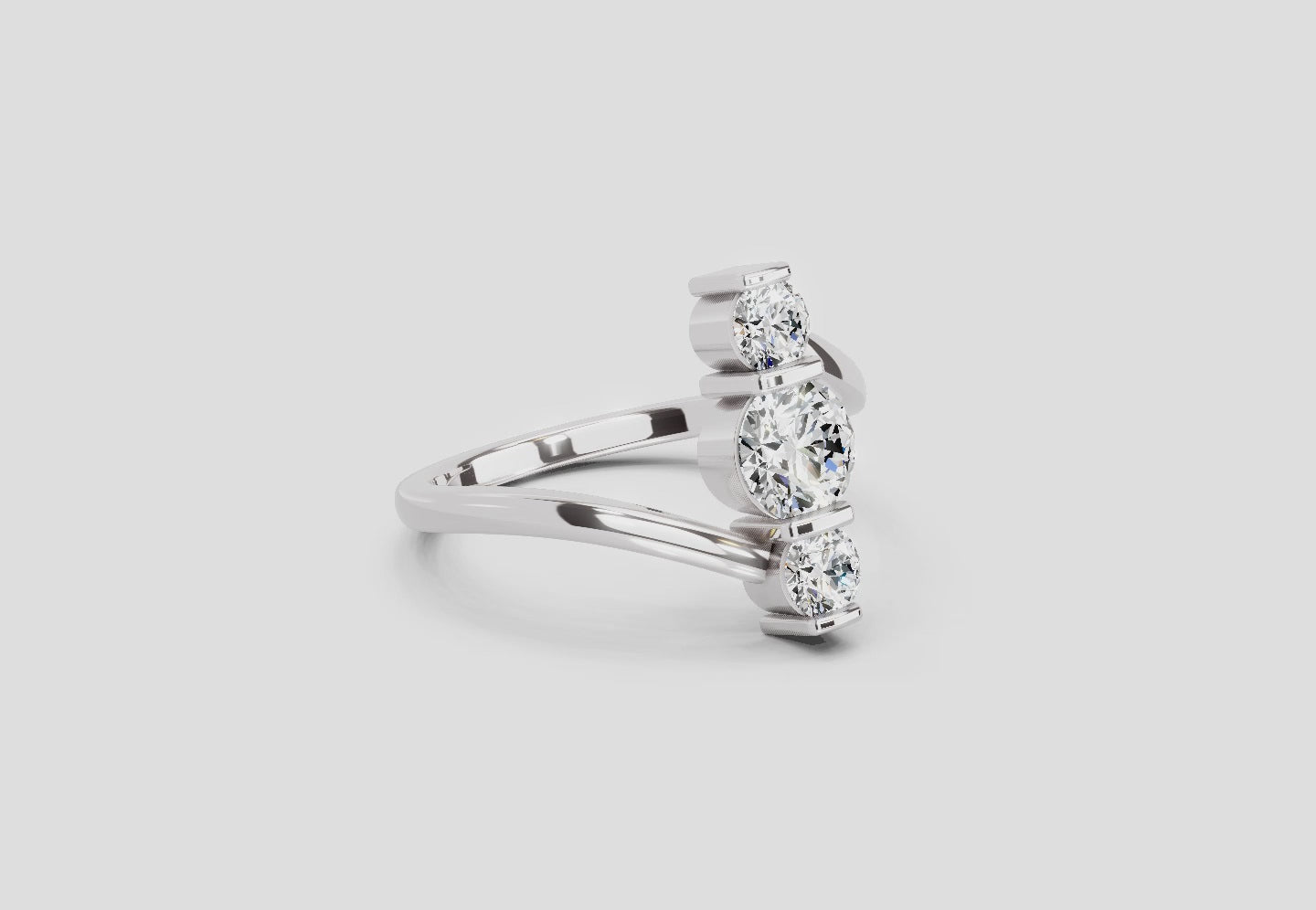 0.92 Carat Triastra Promise Engagement Ring | 14K White Gold
