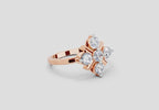 0.80 Ct Round Shape Cluster Ring | 14K Rose Gold