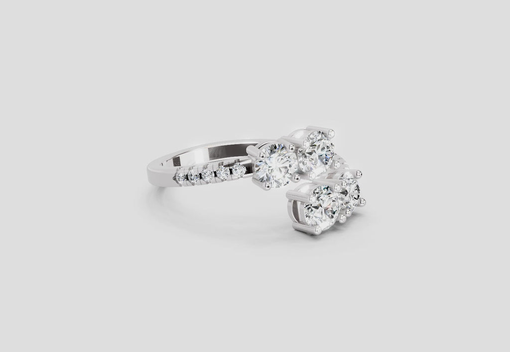 0.83 Carat Eternal Embrace Promise Engagement Ring | 14K White Gold
