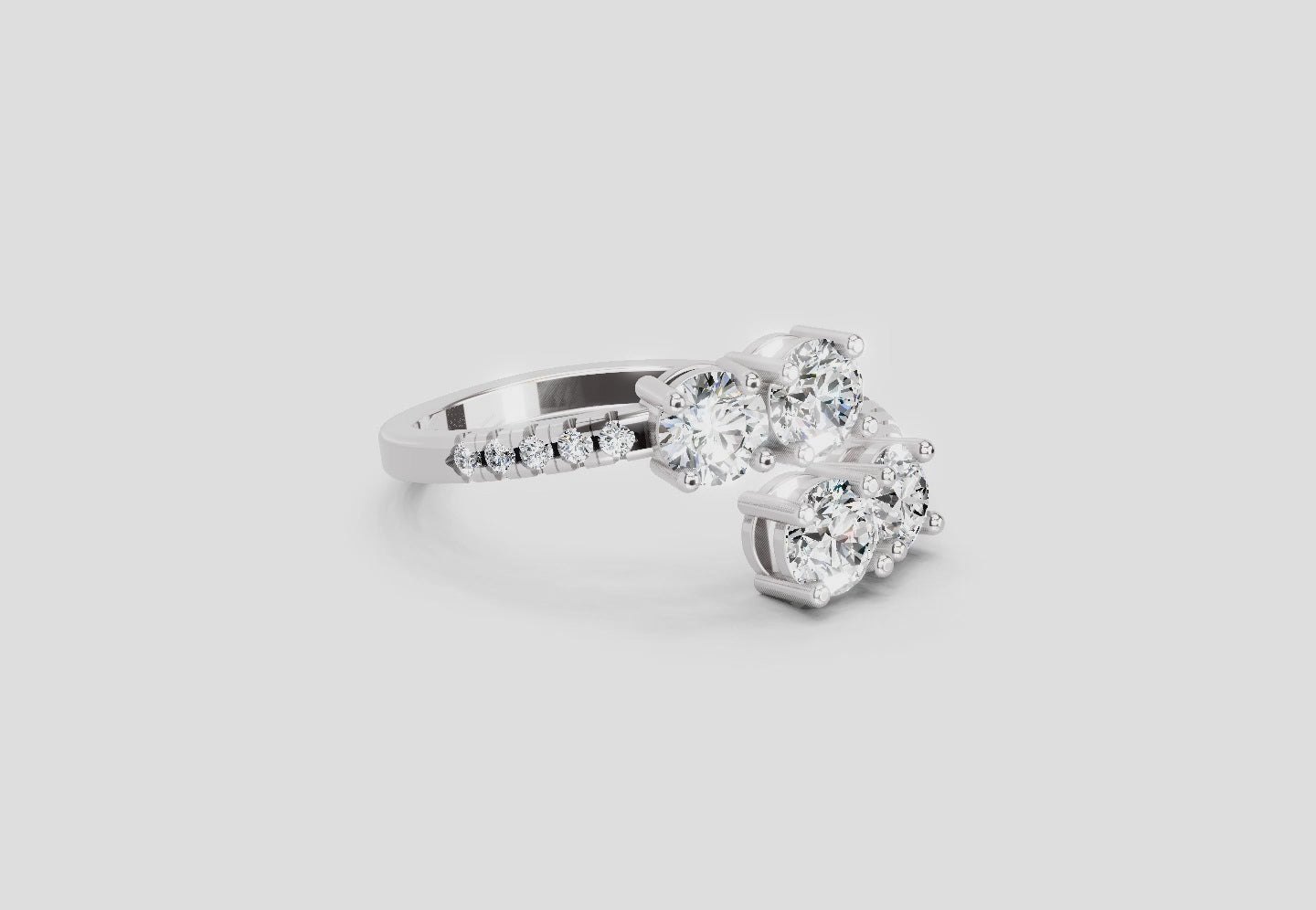 0.83 Carat Eternal Embrace Promise Engagement Ring | 14K White Gold