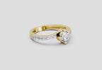 0.76 Carat Round Shape Diamond Engagement Ring | 14K Yellow Gold