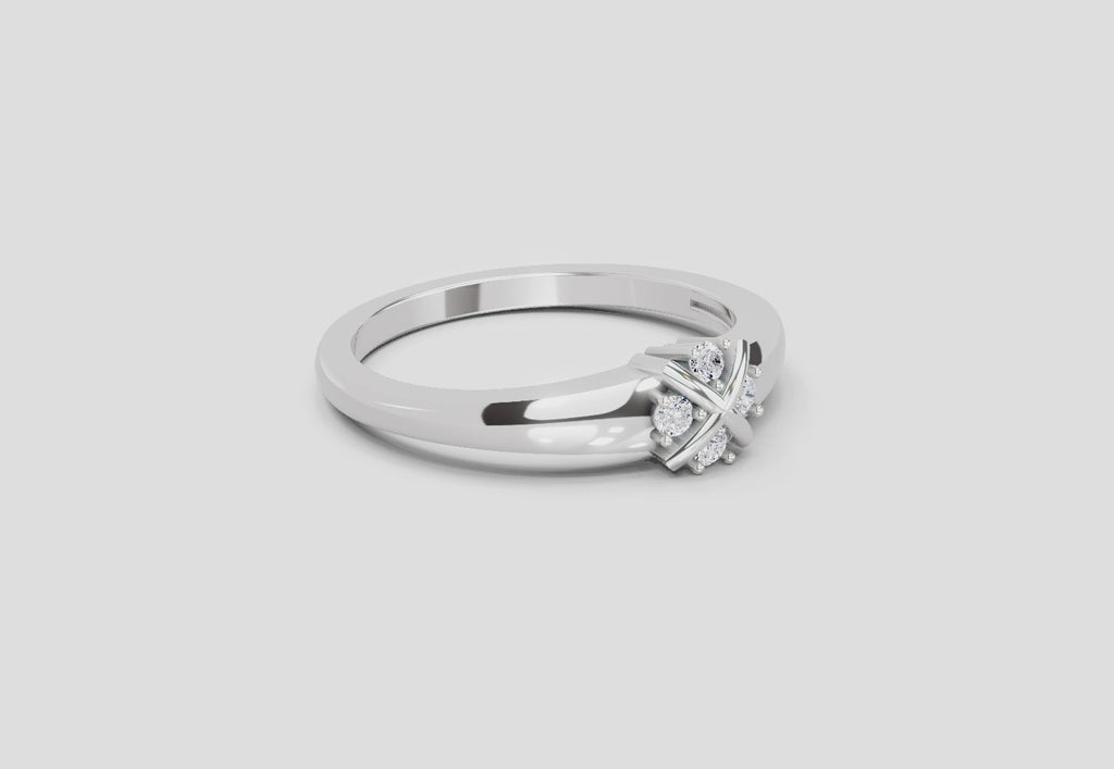 0.08 Ct Round Cluster Ring  14K White Gold