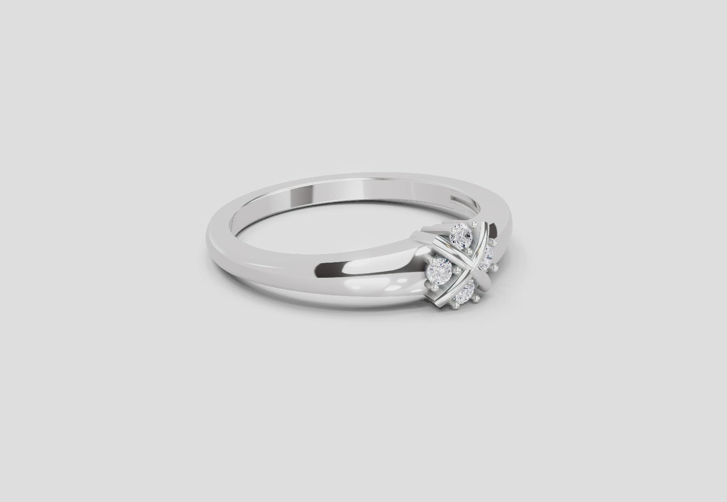 0.08 Ct Round Cluster Ring  14K White Gold