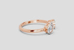 2 Stone Open 1 Ct Round Shape Diamond | 14K Rose Gold