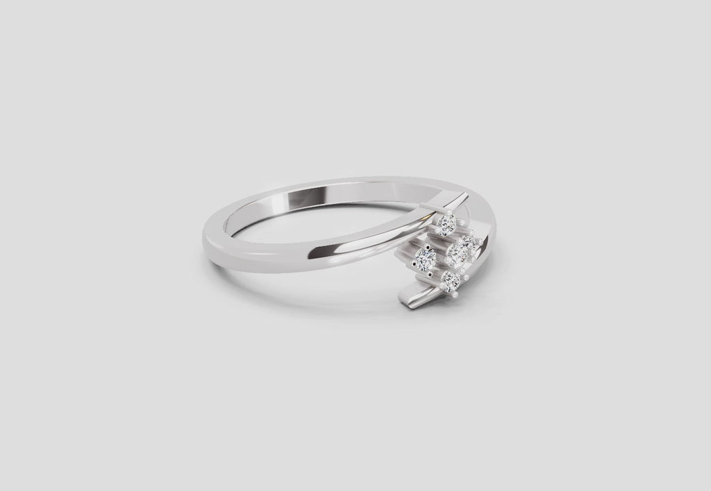 0.07 Carat Celeste Petal Promise Engagement Ring | 14K White Gold