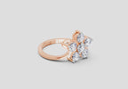 0.81 Ct Round Shape Diamond Flower Ring | 14K Rose Gold