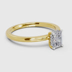 0.8 Ct Emerald Shape Solitaire Diamond Ring| 14K Yellow Gold