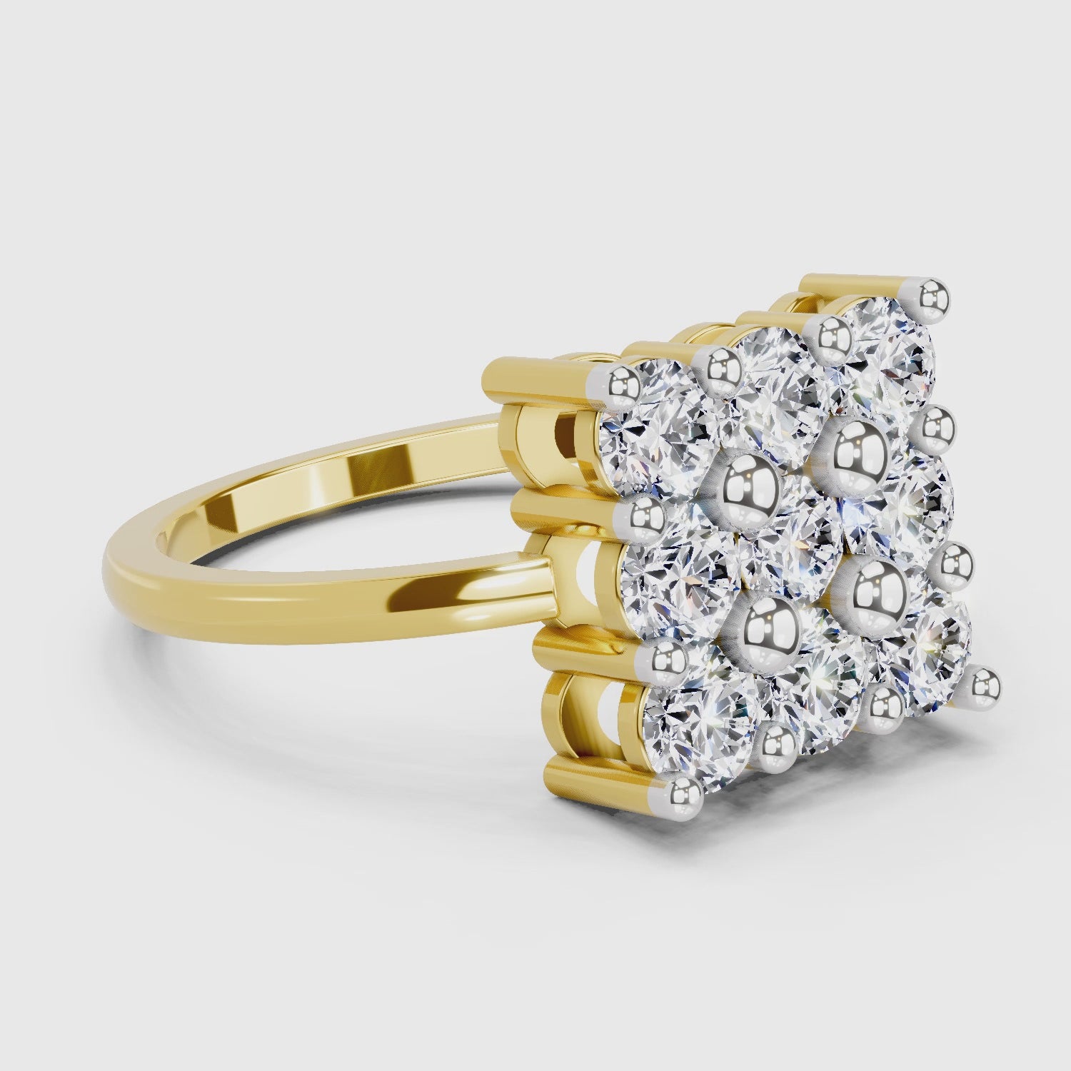 1.04 Carat Eternity Tiles Promise Engagement Ring | 14K Yellow Gold