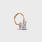 0.21 Ct Round Shape 4 Prong Solitaire Diamond Nose Pin | 14K Yellow Gold