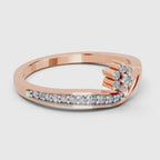 0.11 Carat Round Shape Floral Engagement Ring | 14K Rose Gold