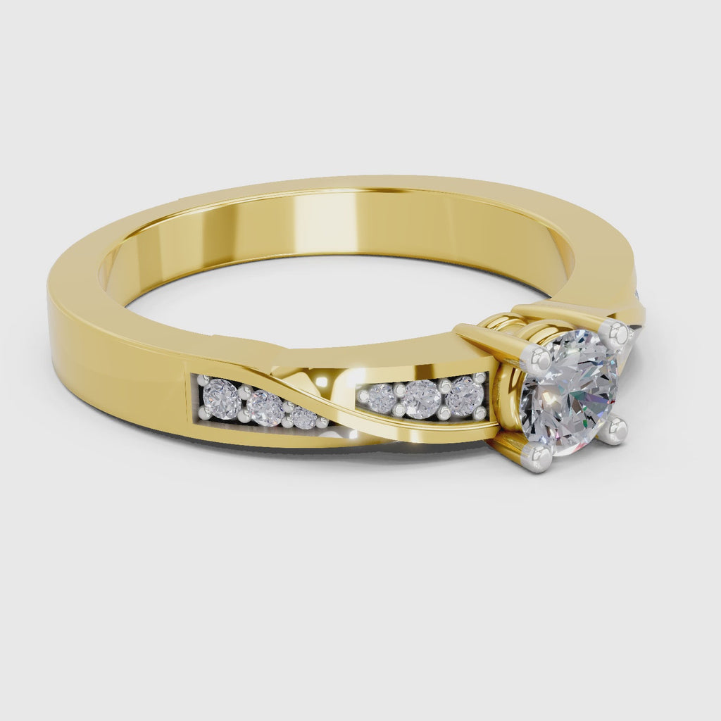 0.44 Carat Round Shape Grace Solitaire Engagement Ring | 14K Yellow Gold