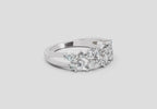 0.7 Ct Marquise And Round Cluster Ring | 14K White Gold