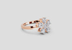 0.66 Ct Round Shape Flower Diamond Ring | 14K Rose Gold
