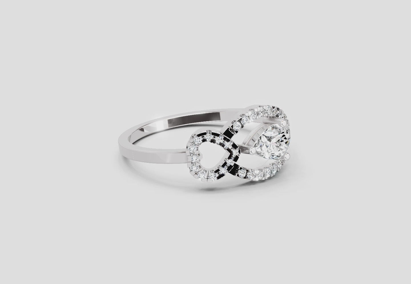 0.43 Carat Pear Shape Diamond Ring | 14K White Gold