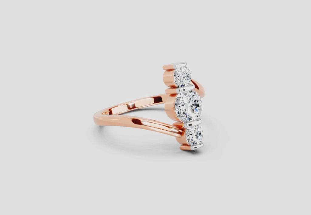 0.92 Carat Triastra Promise Engagement Ring | 14K Rose Gold