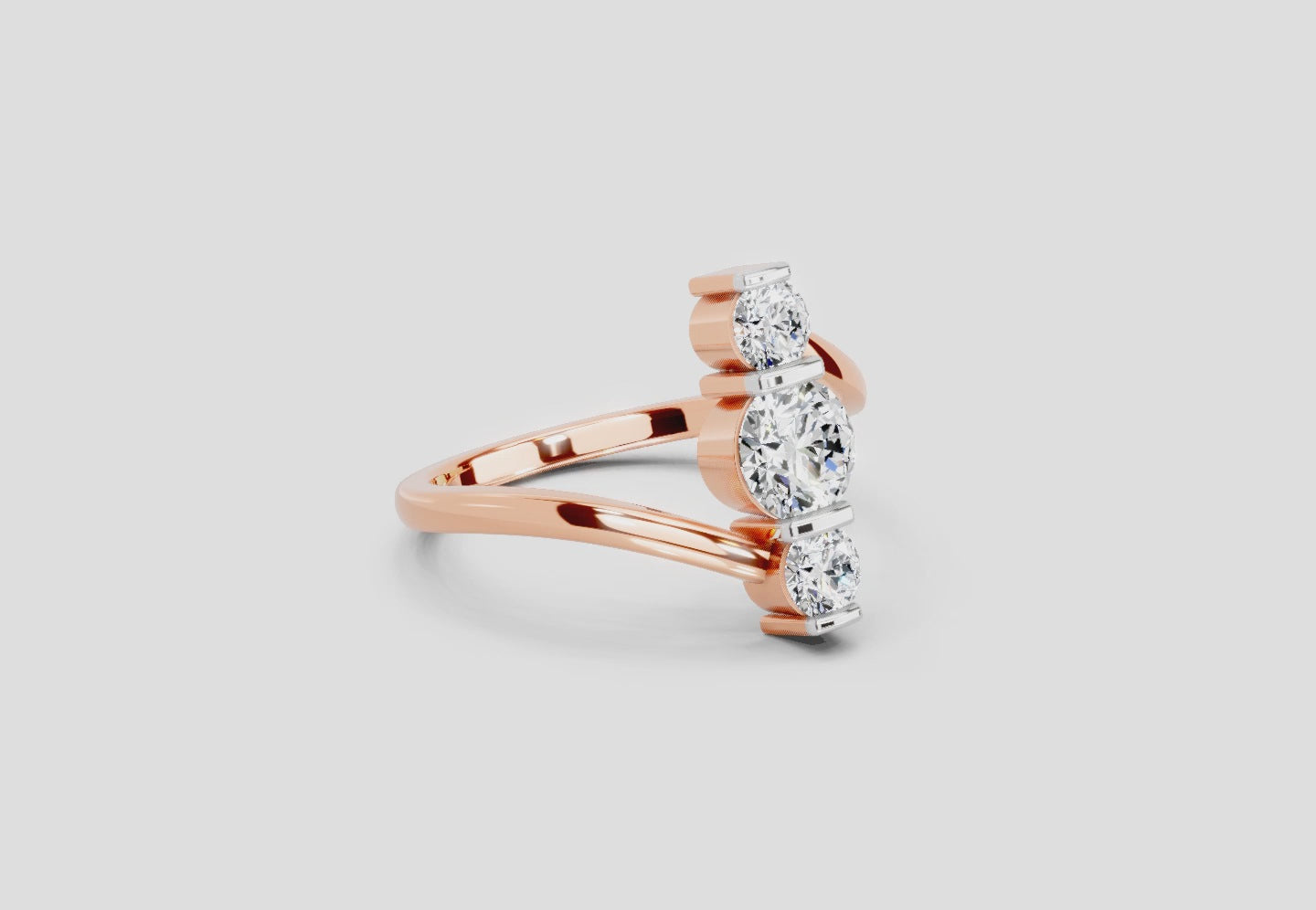 0.92 Carat Triastra Promise Engagement Ring | 14K Rose Gold