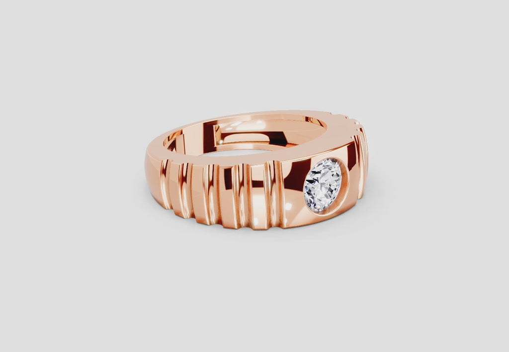 1 Ct Round Solitaire Diamond Ring | 14K Rose Gold