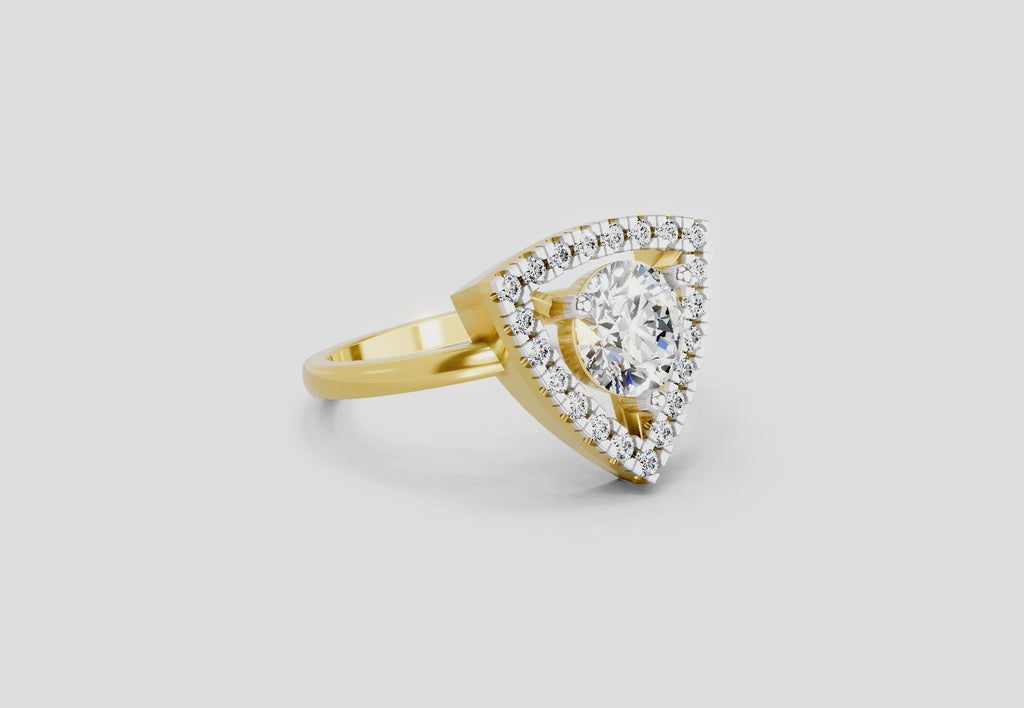 1.34 Ct Round Shape Diamond Ring | 14K Yellow Gold