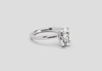 1.32 Ct Oval Solitaire Engagement| 14K White Gold