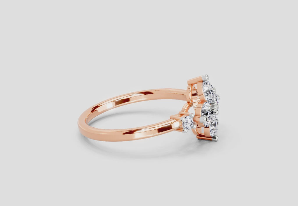 Four Stone Cluster Ring | 14K Rose Gold