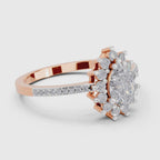 0.64 Carat Pear Shape Halo Engagement Ring | 14K Rose Gold