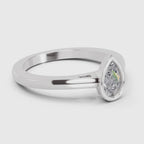 0.50 Ct Pear Shape Solitaire Diamond Ring| 14K White Gold