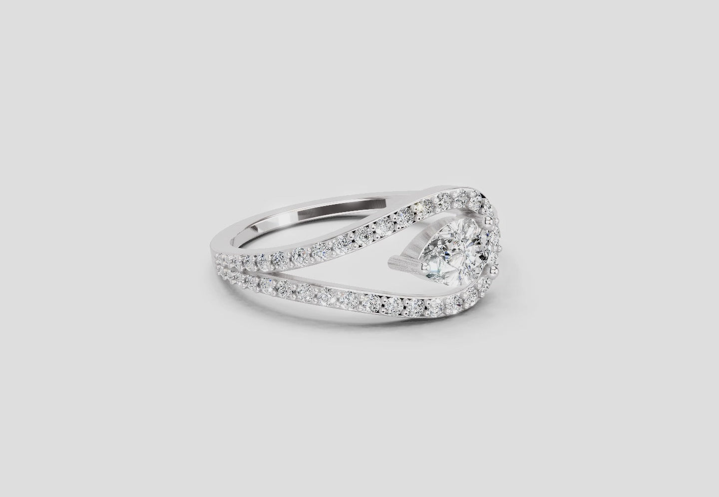 0.72 Carat Pearluxe Halo Promise Engagement Ring | 14K White Gold