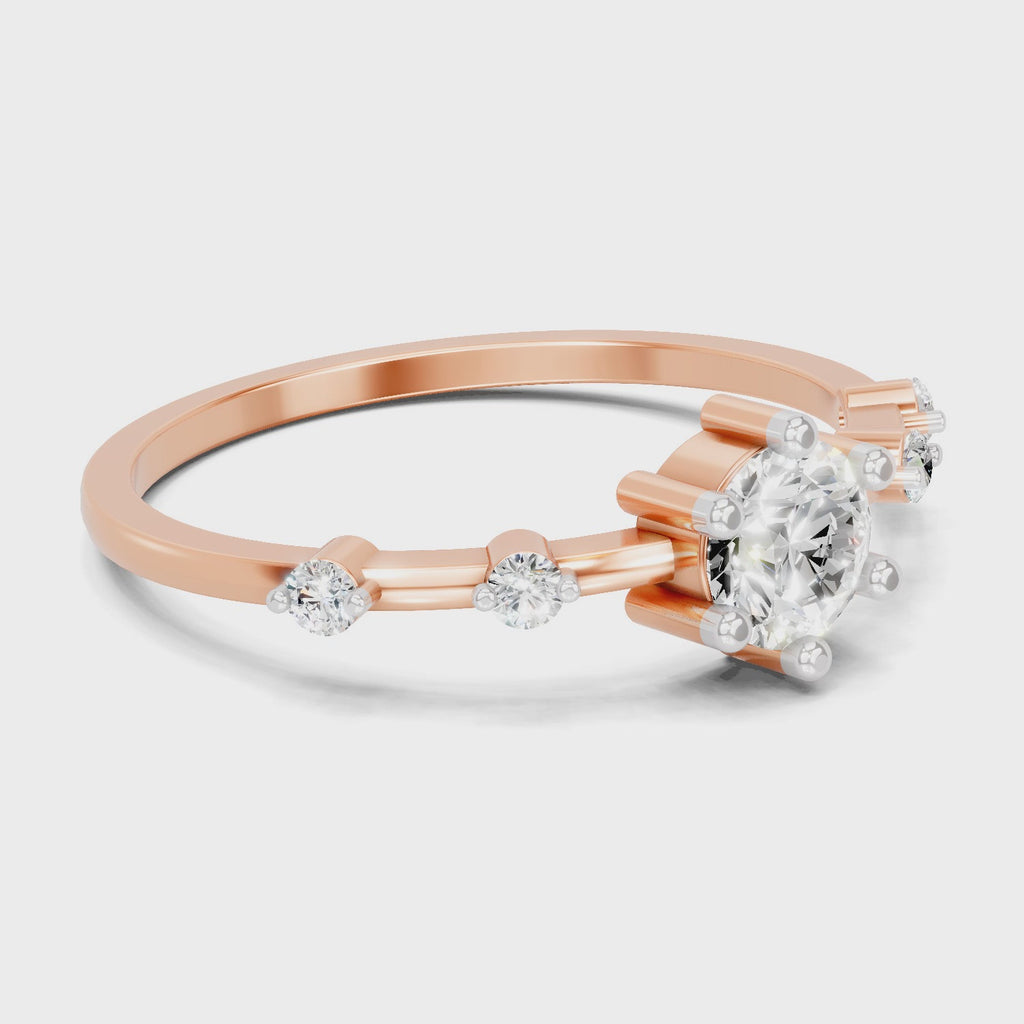 0.44 Carat Round Shape Diamond Solitaire Ring | 14K Rose Gold
