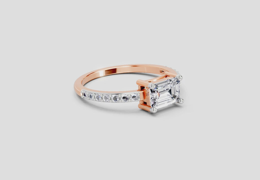 1.18 Ct Emerald Ring | 14K Rose Gold