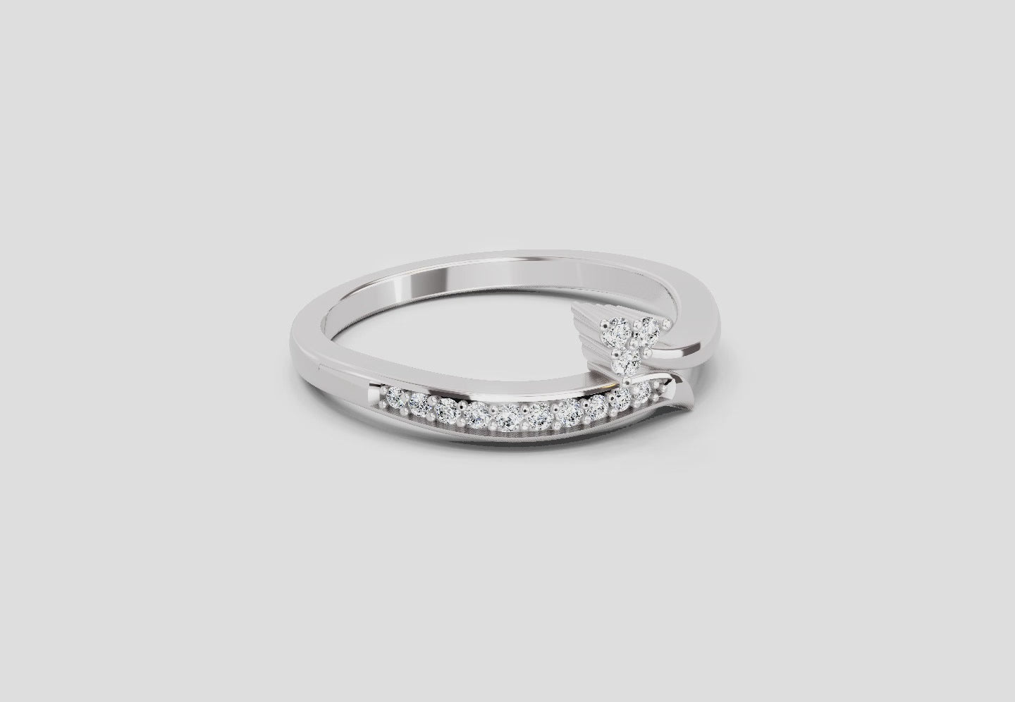 0.09 Ct Round Fashion Ring | 14K White Gold