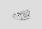 0.95 Carat Crystal Court Promise Engagement Ring | 14K White Gold