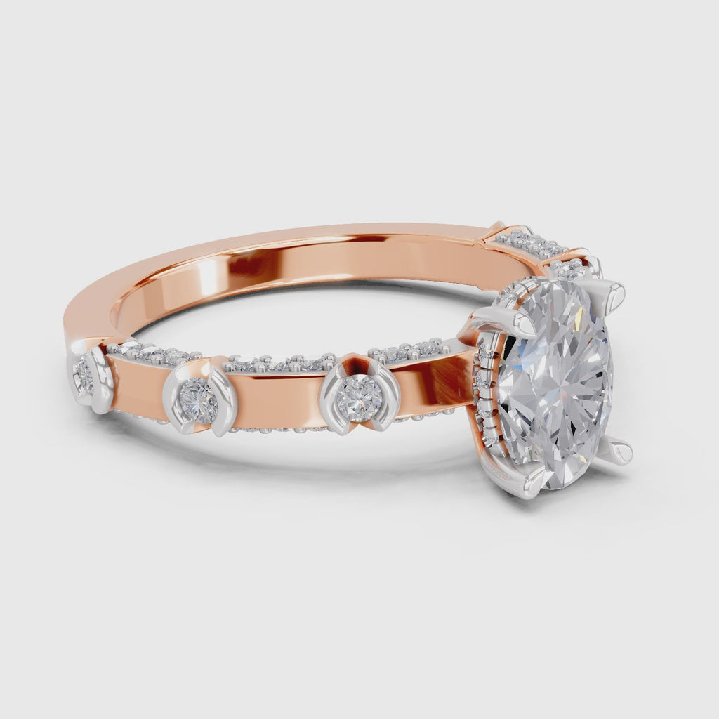 1.39 Ct Oval Shape Solitaire Diamond Ring| 14K Rose Gold