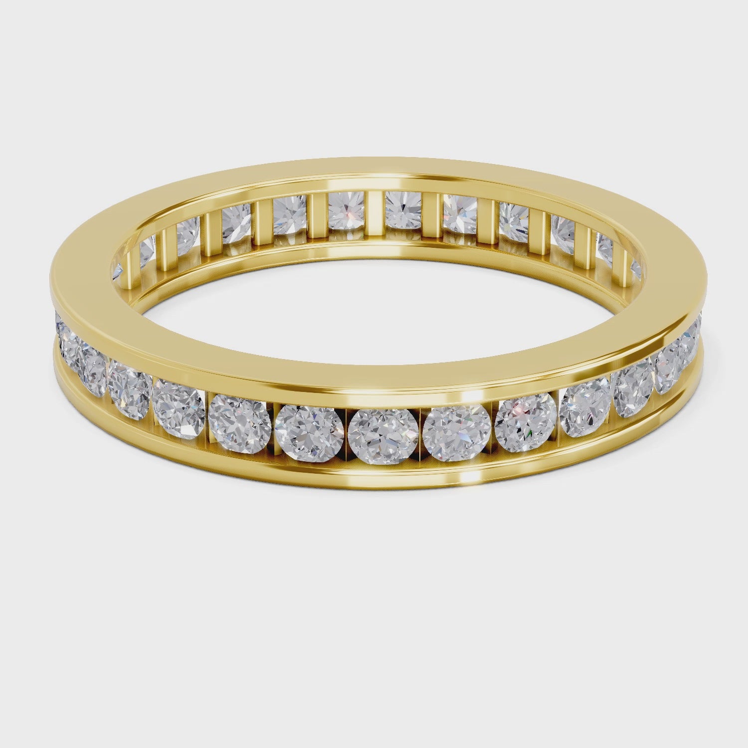 Eternity 1 Ct Round Shape Diamond | 14K Yellow Gold